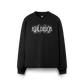 Still Cursed long sleeve tee displayed flat front– black occult graphic shirt made from GOTS certified organic cotton, oversized cut